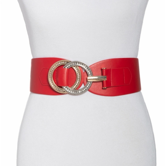 INC International Concepts Accessories - International Concepts Double-Ring Rhinstone Belt